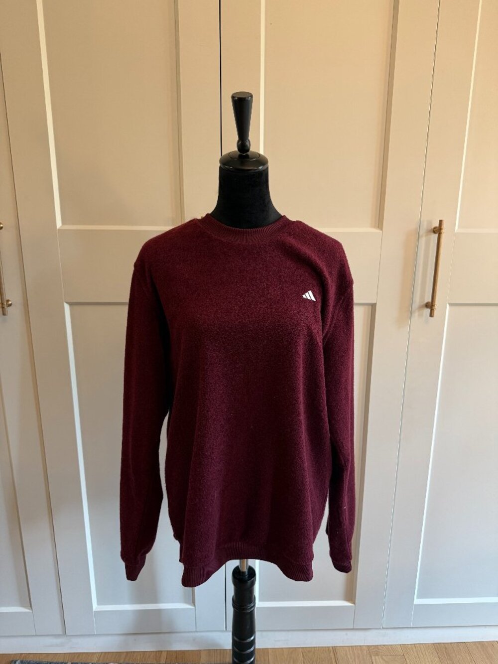Adidas Men's Embroidered Logo Fleece Sweatshirt - Maroon - Size Large